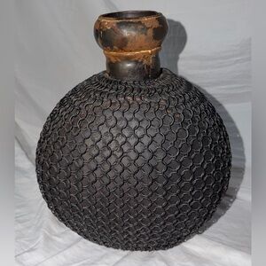 Industrial Chainmail Metal Vase | Gothic Rustic Home Decor | 12”